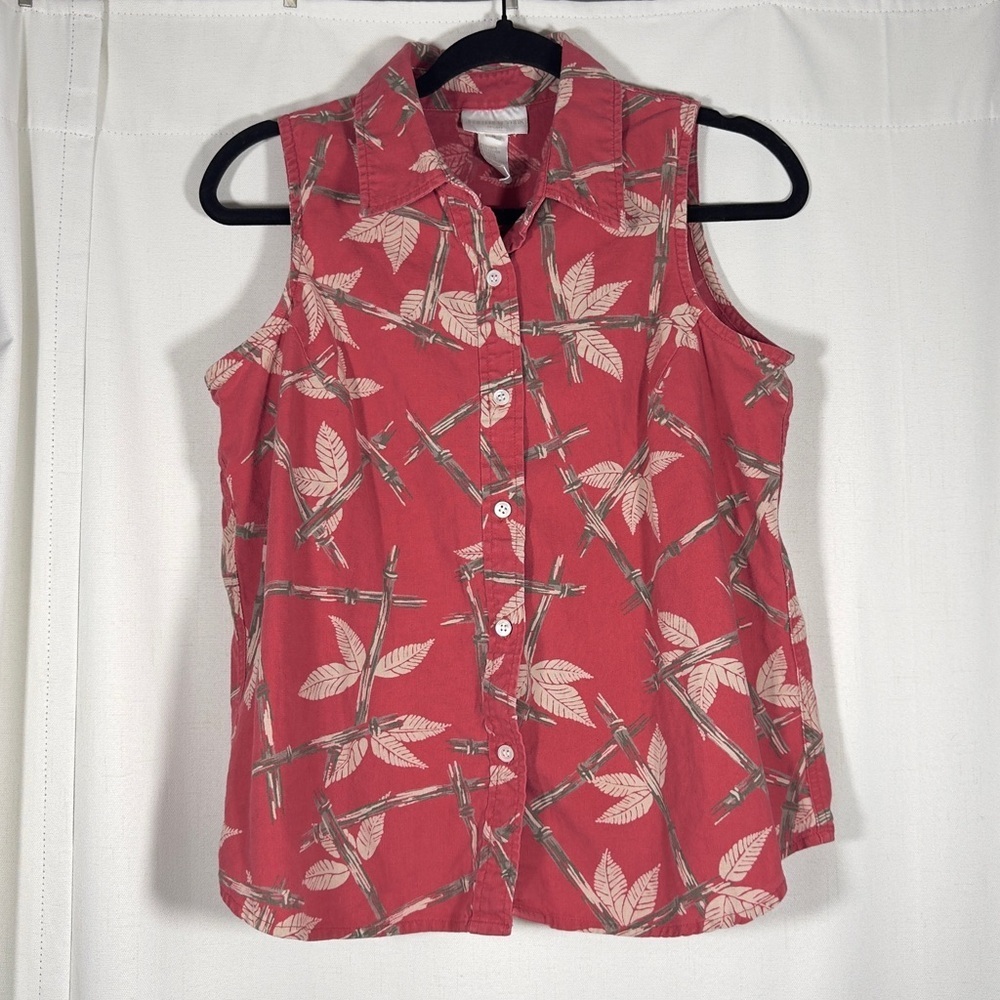 Jones New York Vintage Tropical Print Sleeveless Top